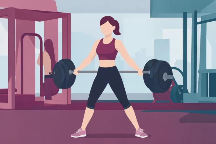 Mujer haciendo ejercicio con pesas en un gimnasio.